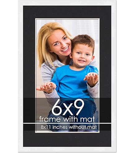 Amazon.com - 6x9 Frame with Mat - White 8x11 Frame Wood Made to